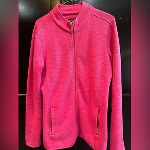 Women’s large pink zip up sweater/jacket with zipper pockets